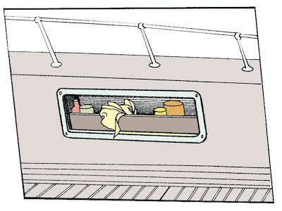 Tasca laterale porta-oggetti in ABS bianco