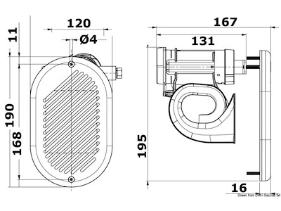 Tromba elettropneumatica HURRICANE con compressore inglobato nella tromba e mascherina