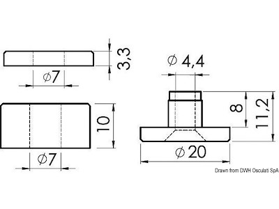 Distanziale fermavetro, per fissaggio parabrezza
