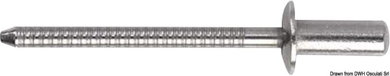 Rivetto in acciaio inox, testa normale
