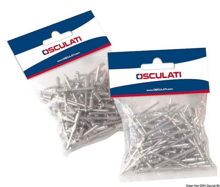 Rivetto in acciaio inox, testa normale