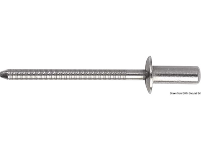Rivetto in acciaio inox, testa normale