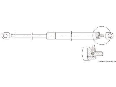 Molla a gas in acciaio inox occhio-occhio a taratura regolabile