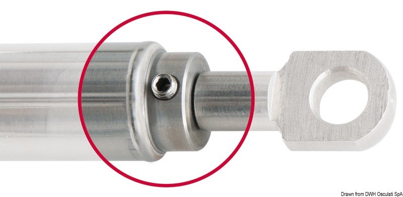 Molla a gas in acciaio inox occhio-occhio a taratura regolabile