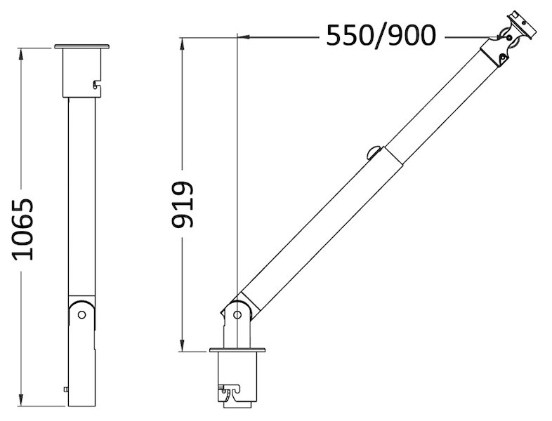 Gruetta telescopica a scomparsa