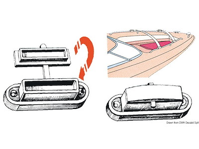 Piastrina ottone cromato teloni 67 x 14 mm 