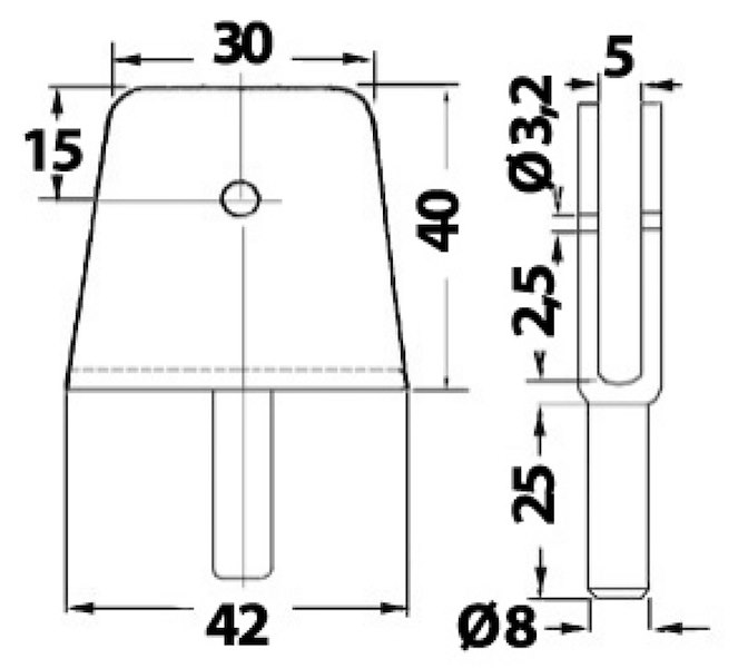 Forcella + boccola per teloni 
