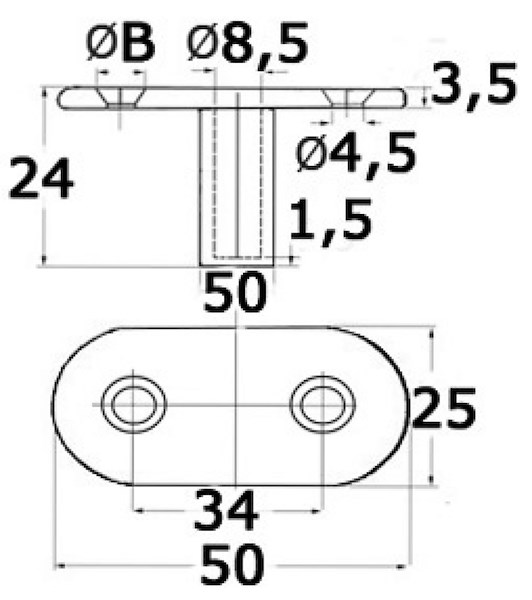 Forcella + boccola per teloni 