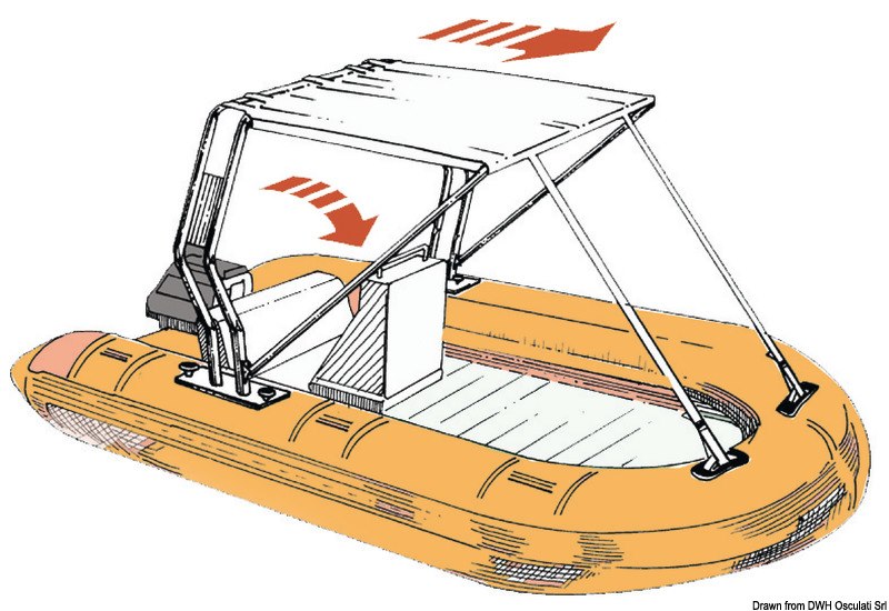 Tendalino telescopico per Roll-Bar in tubo inox o vetroresina