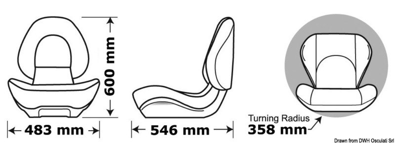 Sedile ribaltabile Attwood Centric II ergonomico 
