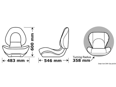 Sedile ribaltabile Attwood Centric II ergonomico 