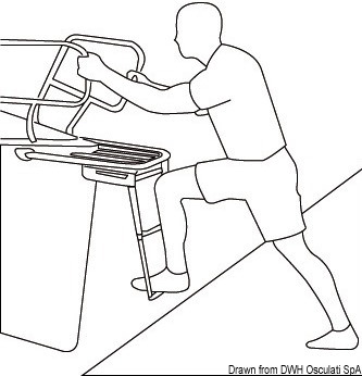 Delfiniera con scaletta telescopica 2 e 3 gradini