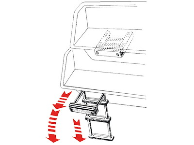Scaletta da plancetta a scomparsa totale con slitta telescopica