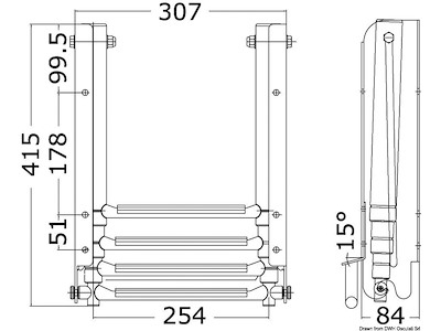 Scaletta sotto plancetta 4 gradini 