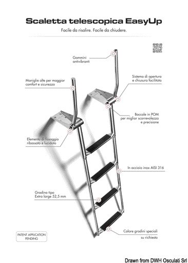 Scaletta telescopica 4 gradini con maniglie 
