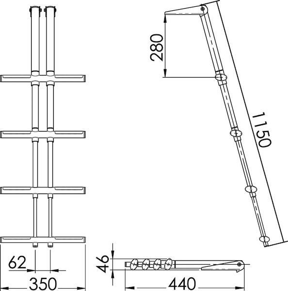 Scaletta DIVER telescopica da plancetta