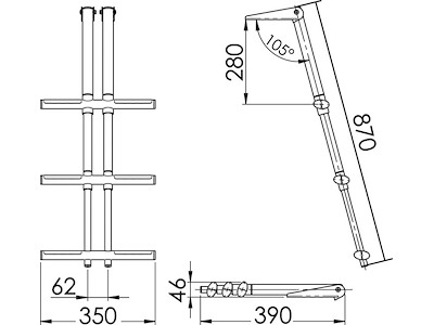 Scaletta DIVER telescopica da plancetta
