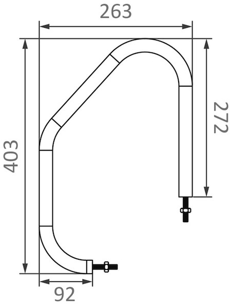 Maniglia di risalita a sezione ovale