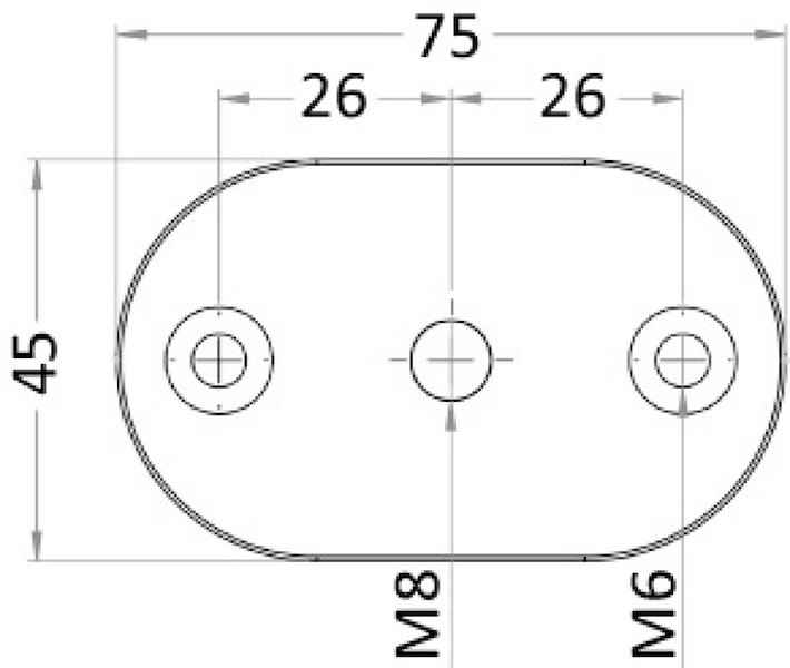 Maniglia di risalita a sezione ovale