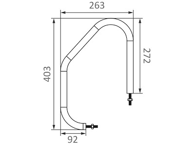 Maniglia di risalita a sezione ovale
