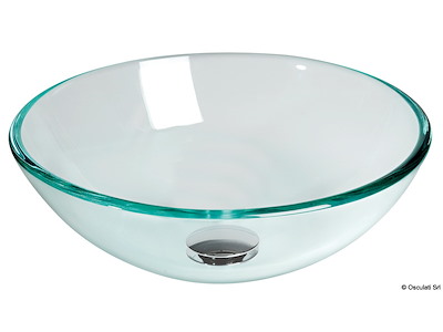Lavello semisferico in vetro trasparente