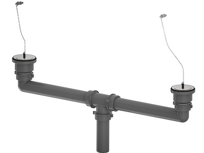 Kit pilette con tappo con catena e tubi di scarico 