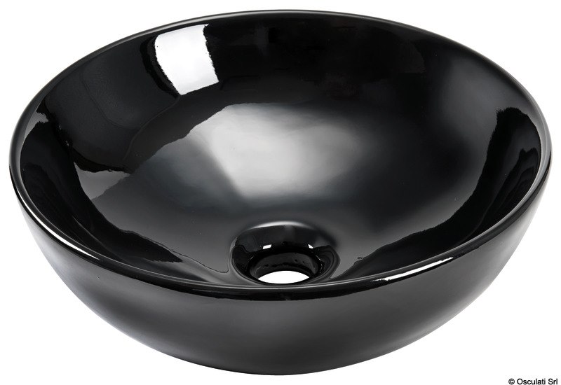 Lavello semisferico in ceramica per montaggio su piano