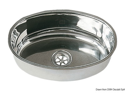 Lavello inox ovale 240 x 375 mm 