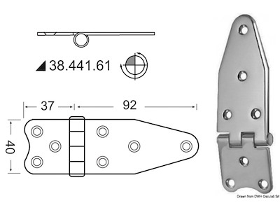 Cerniera nodo rovesc. 129x40 mm 