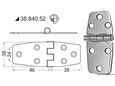 Cerniere inox 88x38 mm 