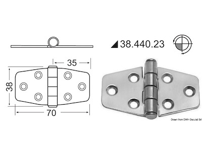 Cerniera standard 70x38 mm 