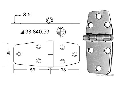 Cerniere inox 97x38 mm 