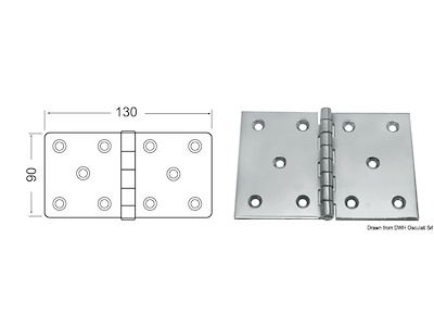 Cerniera inox 130x90 mm 