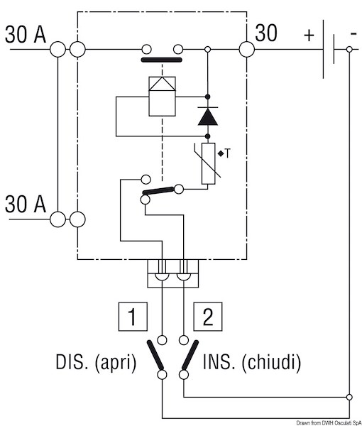 Staccabatteria/teleruttore a ritenuta meccanica