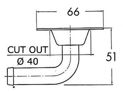Sfiato carburante a 90° in acciaio inox a filo