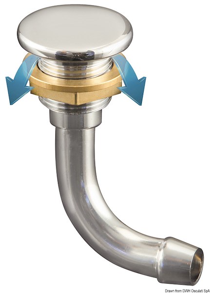 Sfiato carburante in ottone cromato Full Flush