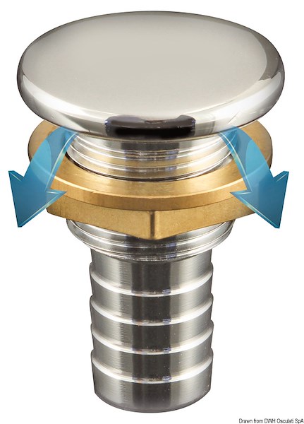 Sfiato carburante in ottone cromato Full Flush