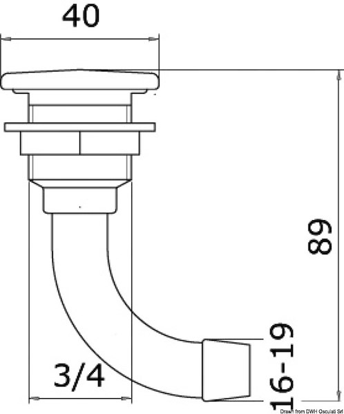 Sfiato carburante in ottone cromato Full Flush