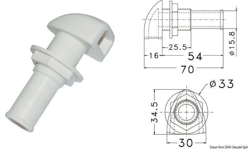 Sfiato in plastica Ø 16 mm 