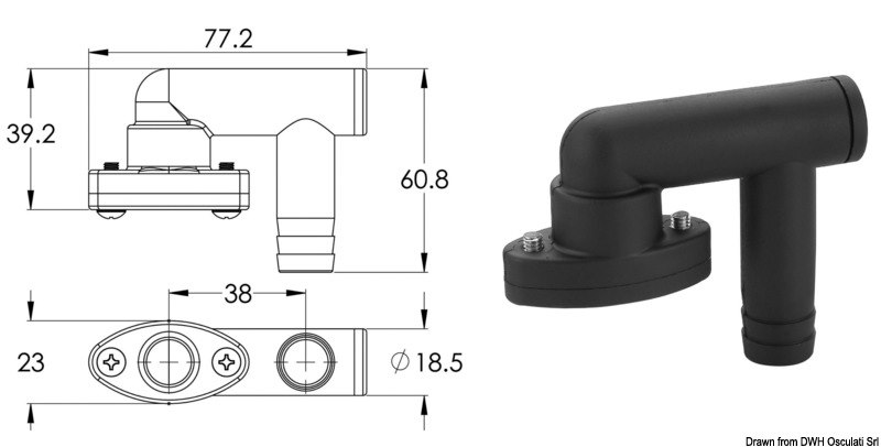 Trappola per sfiato Ø 16 mm 
