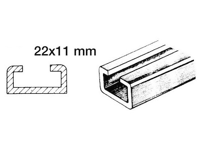 Rotaia per scorrevoli 1 m 22x11mm 