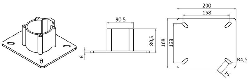 Supporto sedili girevoli in alluminio anodizzato