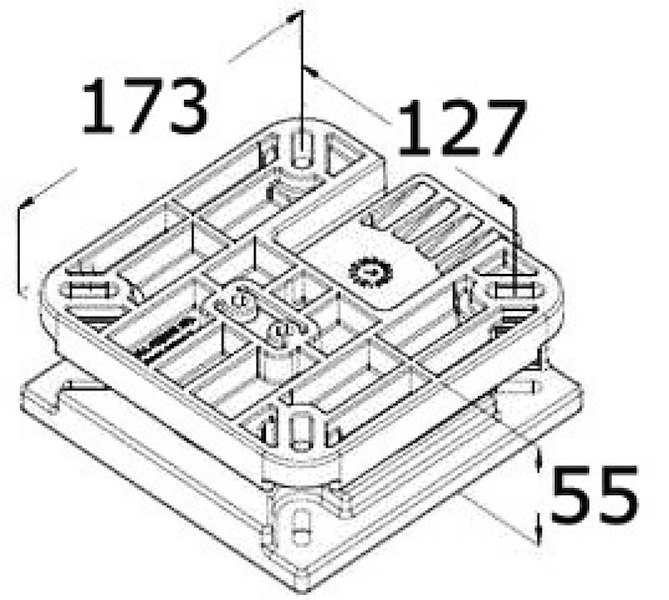 Base girevole e removibile con blocco 