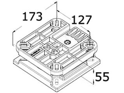 Base girevole e removibile con blocco 