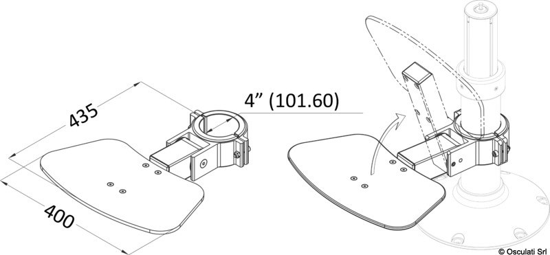 Pedana poggiapiedi pieghevole