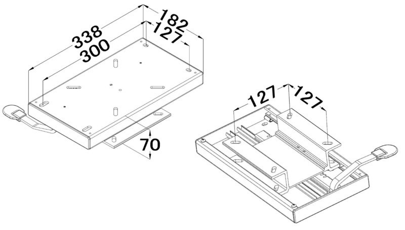Slitta scorrevole fissaggio su piano 