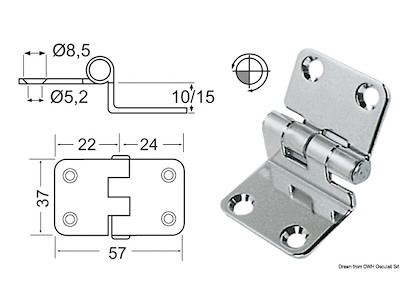 Cerniera a sbalzo 2 mm