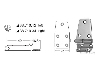 Cerniera a sbalzo 2 mm