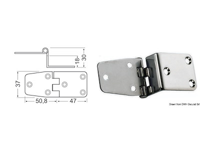 Cerniera inox 97,8x37 mm 