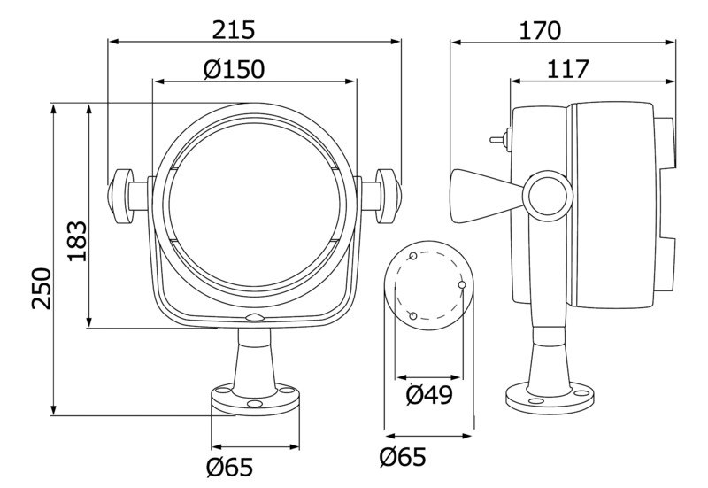 Faro di profondità Night Eye e Night Eye LED con base di fissaggio